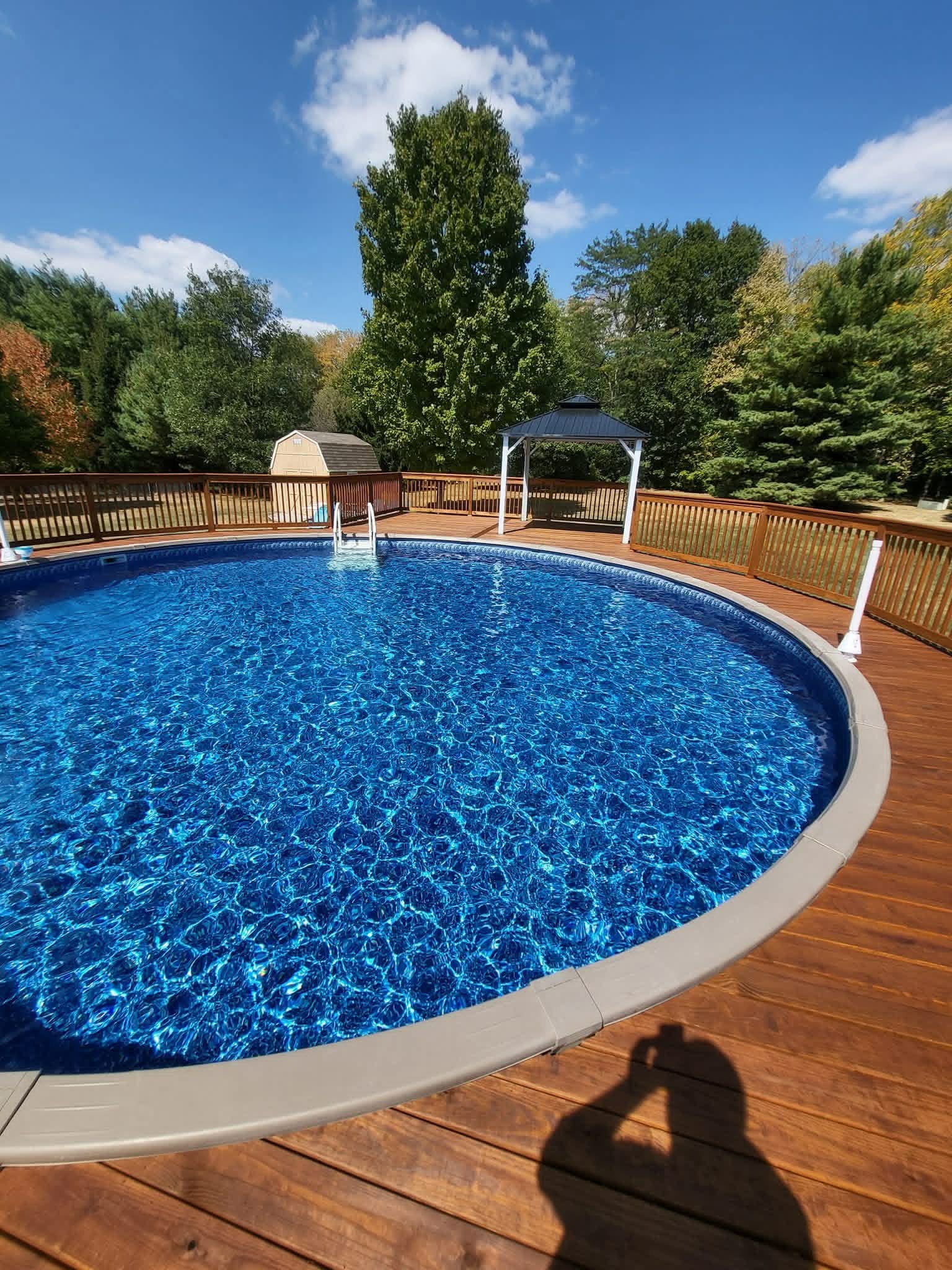 Deck staining project near Waynesville